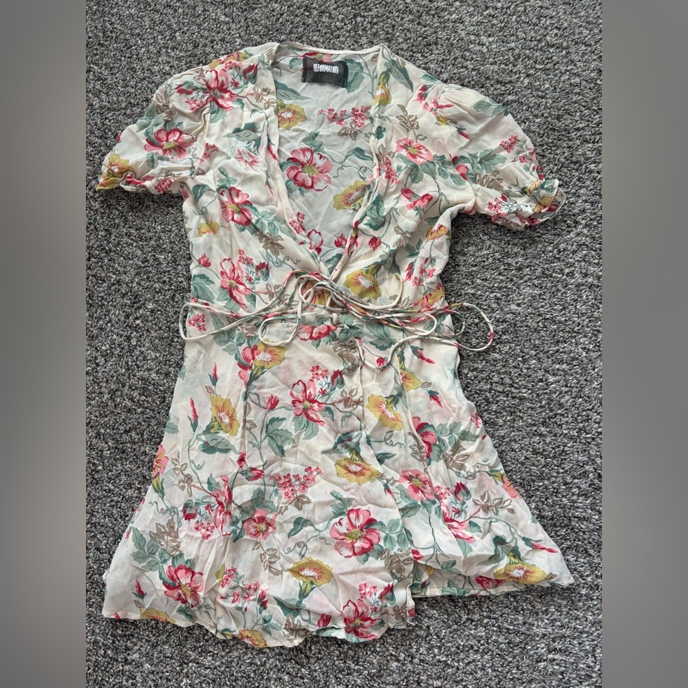 Floral Reformation Wrap Mini Dress Size S